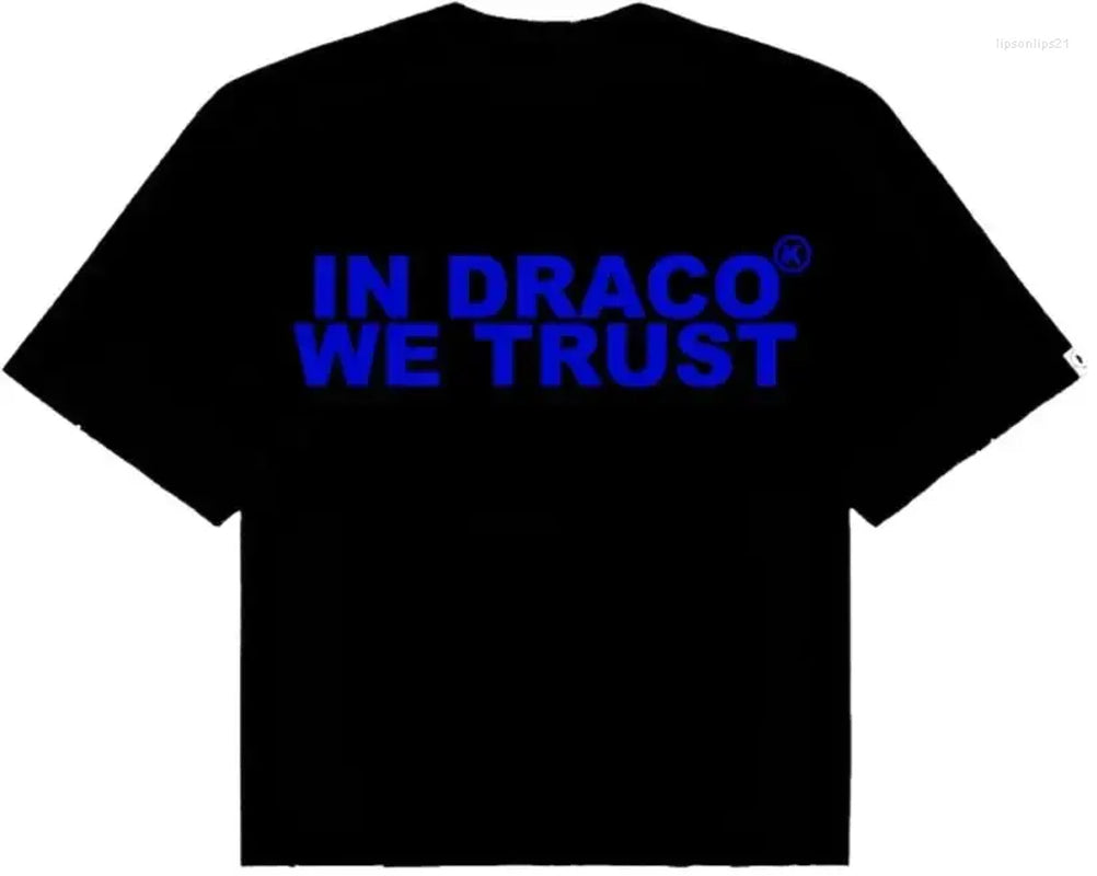 Designer Men'S T Shirts in Draco We Trust Letter Print Summer T-Shirt High Quality Harajuku Casual Fashion Short Sleeve Couple Oversized Streetwear